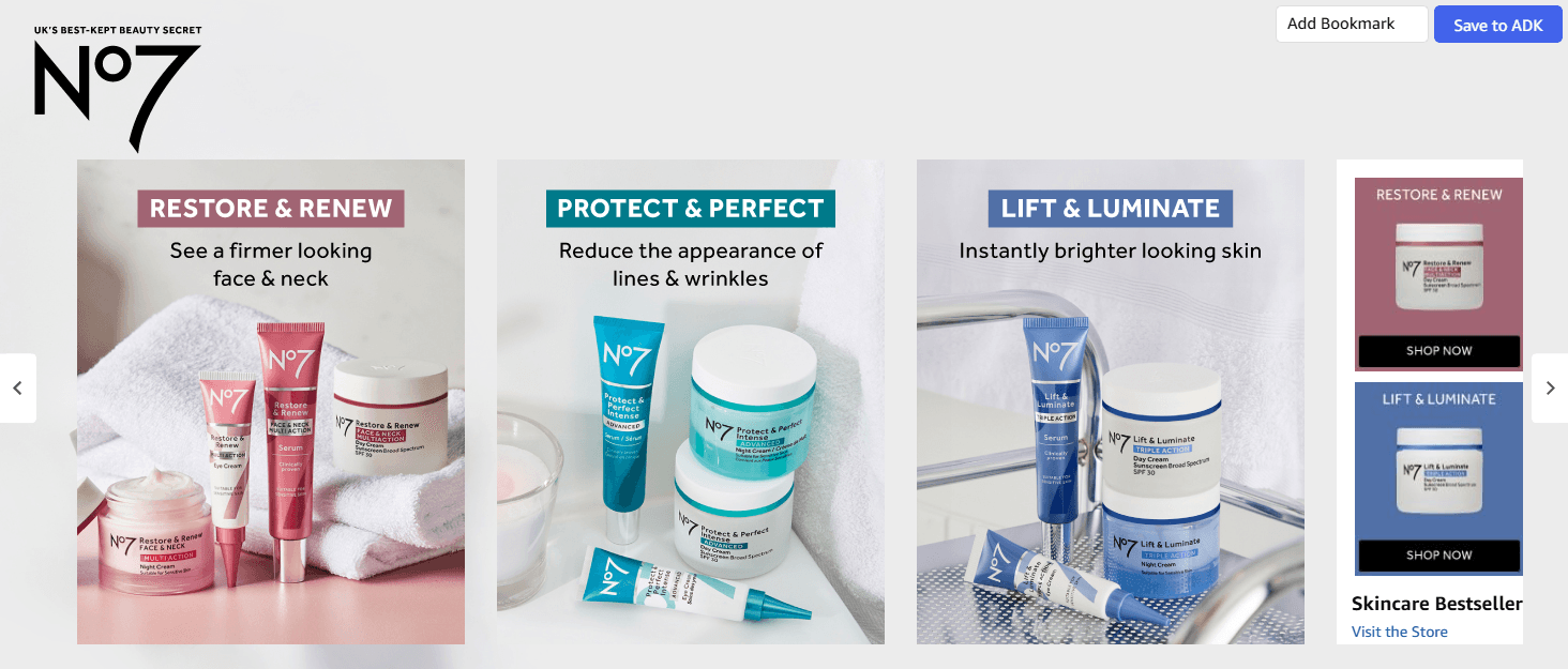 Brand Stories for Amazon.com: No7 Lift & Luminate Triple Action Skincare Set