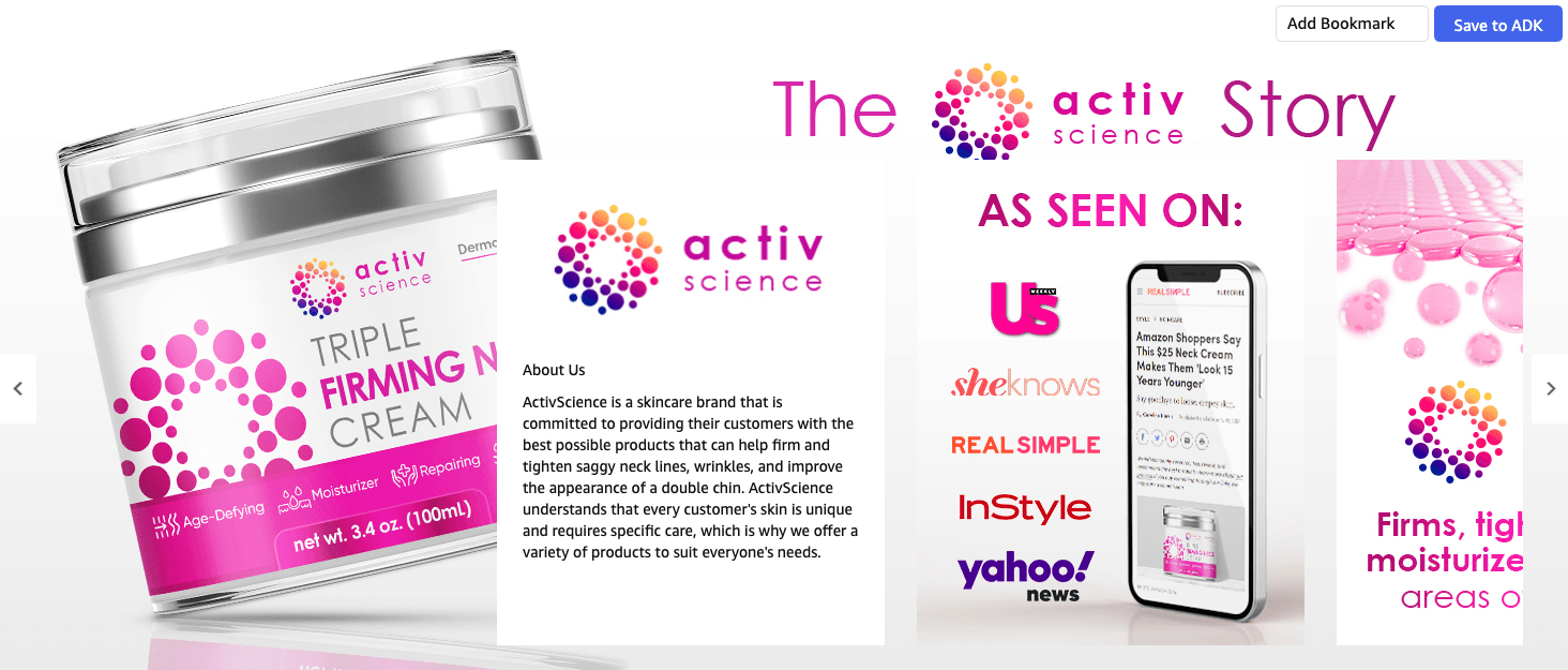 Amazon.com: ACTIVSCIENCE Neck Firming Cream: Brand Stories