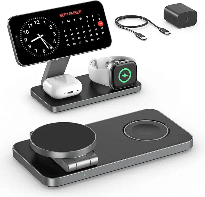 Keepro 3 in 1 Wireless Charging Station for iPhone Magnetic Portable: Hero Images