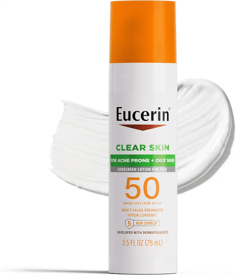 Eucerin Sun Clear Skin Face Sunscreen Lotion SPF 50 for Acne Prone Skin: Hero Images