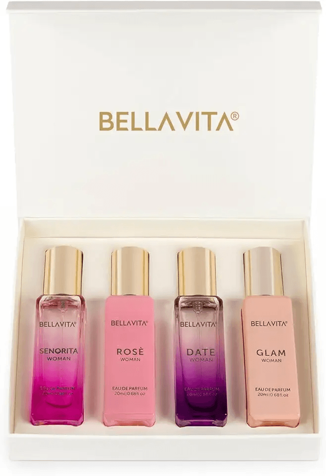 BellaVita Luxury Perfume Gift Set for Women (4x20ml): Hero Images
