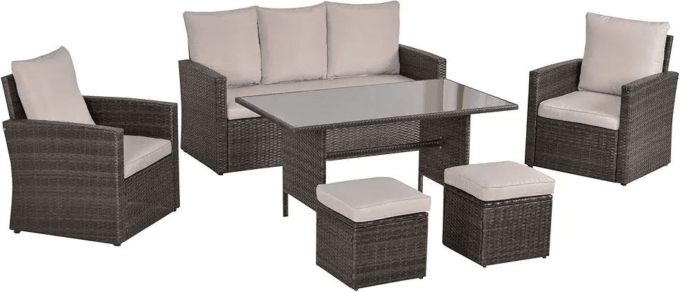 Outsunny 6 Pieces Rattan Garden Furniture Set: Hero Images