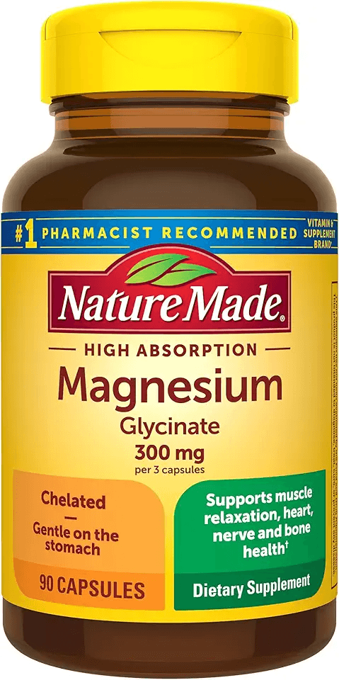 Nature Made High Absorption Magnesium Glycinate 300mg per 3 Capsules: Hero Images