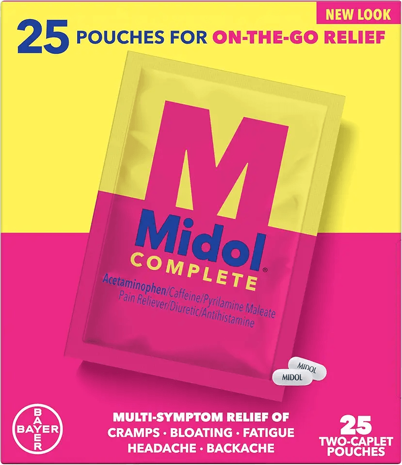 Midol Complete On The Go Caplets with Acetaminophen for Menstrual Symptom Relief: Hero Images