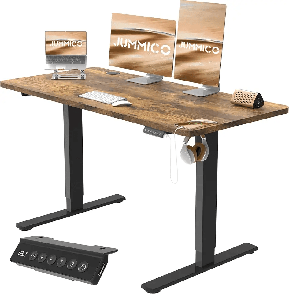 JUMMICO 120x60cm Electric Standing Desk with USB Charging Height Adjustable Desk with…: Hero Images