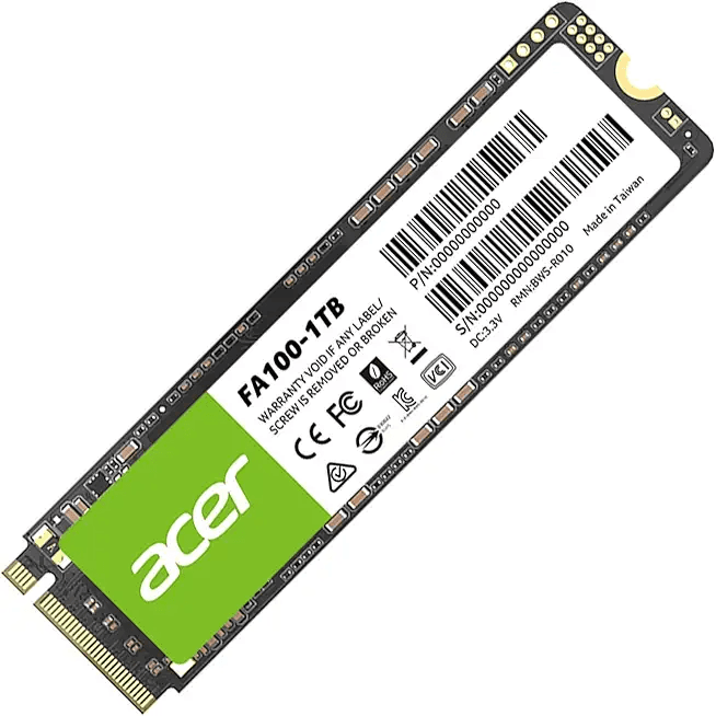 acer FA100 M.2 2280 SSD 1TB: PCIe 3.0 NVMe with HMB & SLC Cache: Hero Images