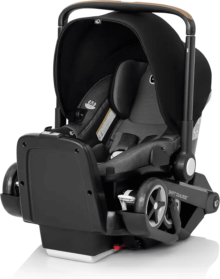 Evenflo Shyft DualRide Infant Car Seat Stroller Combo with Carryall Storage (Boone Gray): Hero Images