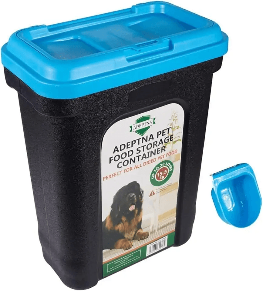 ADEPTNA Large 30L Pet Food Storage Container Flip Top Locking System with Integrated Scoop: Hero Images