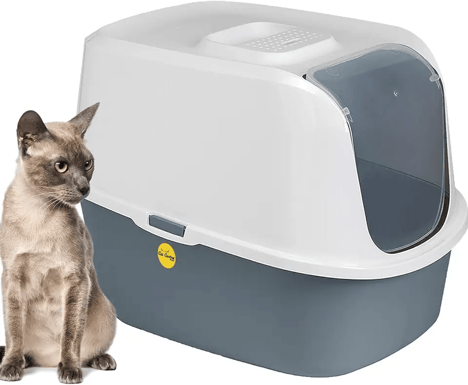 CAT CENTRE Litter Tray Hooded Dark Grey Toilet Charcoal Filter Extra Deep Anti-Spillage…: Hero Images
