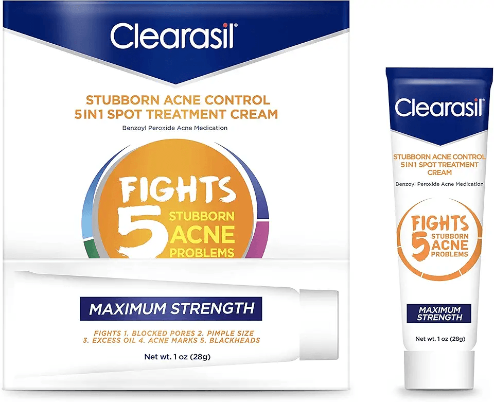 Clearasil Stubborn Acne Control 5in1 Spot Treatment Cream: Hero Images