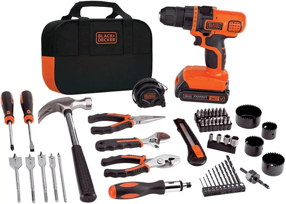 BLACK+DECKER 20V MAX 68-Piece Cordless Drill and Home Tool Project Kit with Tool Storage…: Hero Images