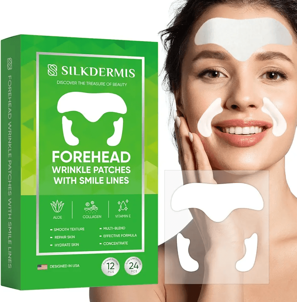 SILKDERMIS Forehead Wrinkle Patches and Smile Line (130 g (Pack of 1)): Hero Images