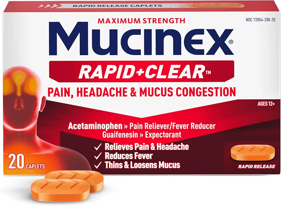 Mucinex Rapid Clear Maximum Strength Cold Medicine & Expectorant: Hero Images