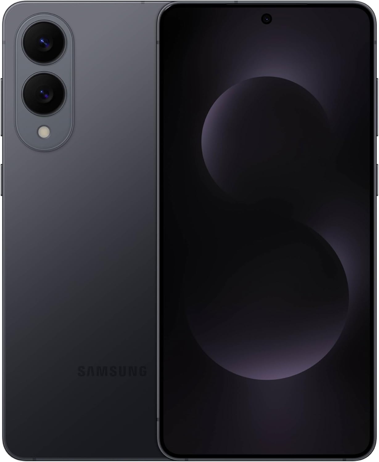Showcases the smartphone's modern design and advanced dual-camera system to highlight its premium features.