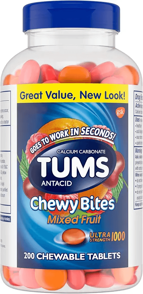 TUMS Chewy Bites Chewable Antacid Tablets for Ultra Strength Heartburn Relief: Hero Images