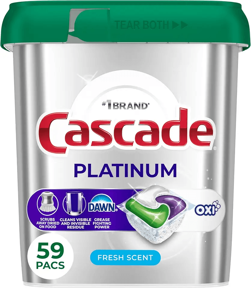Cascade Platinum + Oxi Dishwasher Pods: Hero Images