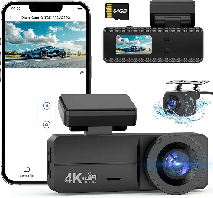 DYNACAM Dash Cam Front and Rear 4K+1080P: Hero Images