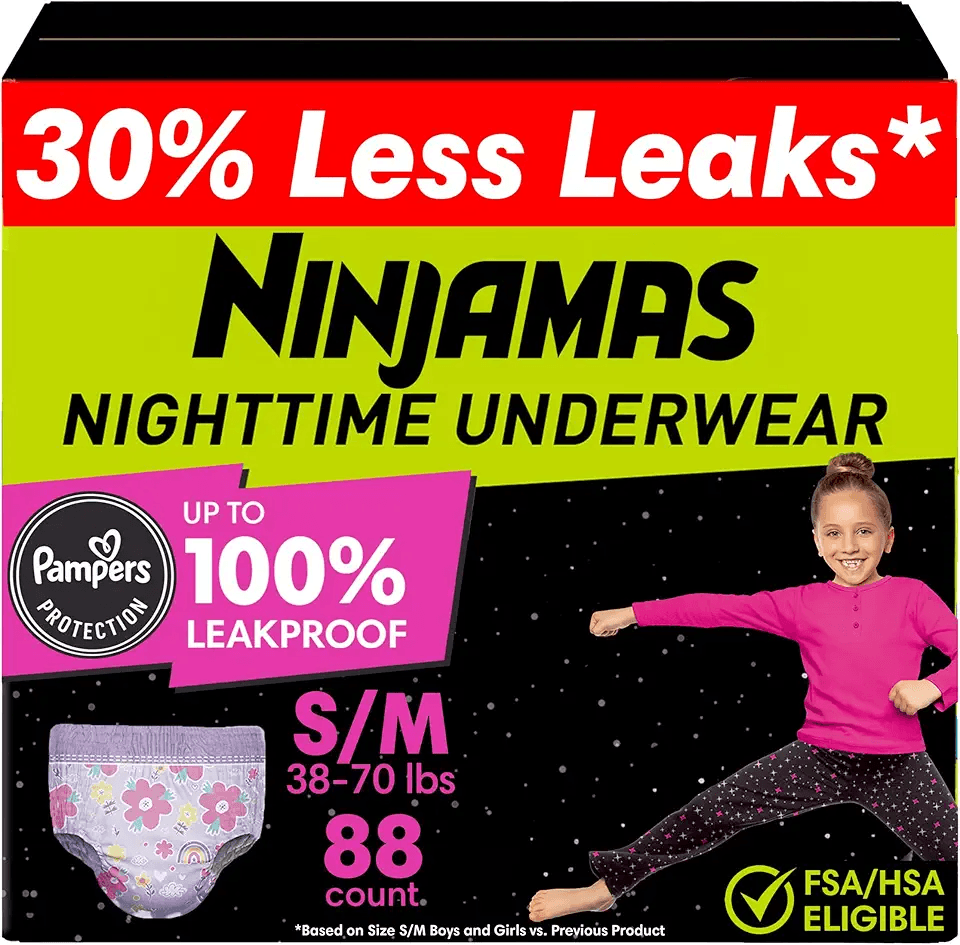 Ninjamas Girls Bedwetting Nighttime Underwear: Hero Images