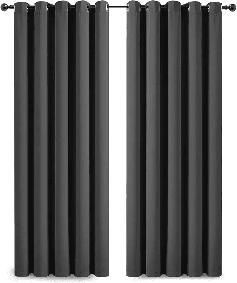 Hafaa Blackout Eyelet Curtains Grey 66x84 Inch Door Curtains for Bedroom Soft Texture…: Hero Images