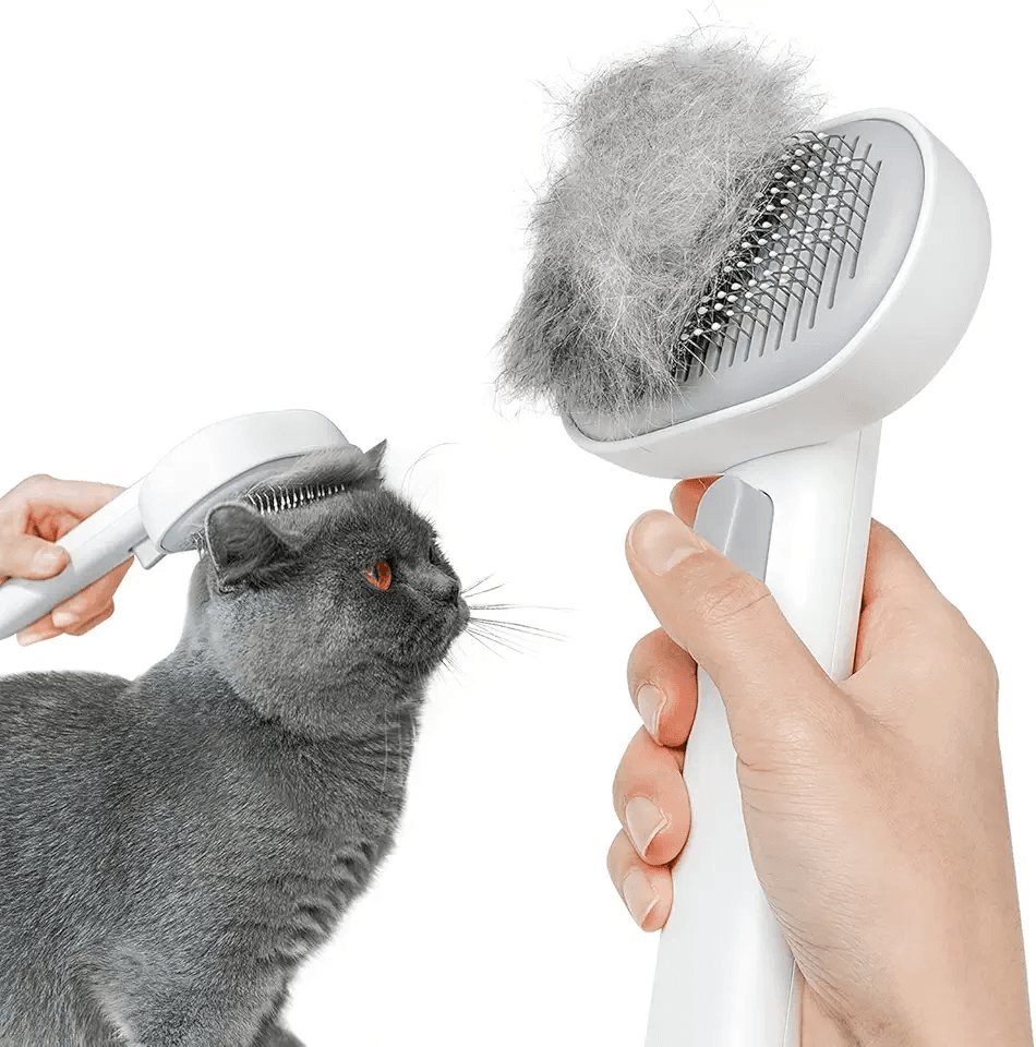 aumuca Cat Brush with Release Button: Hero Images