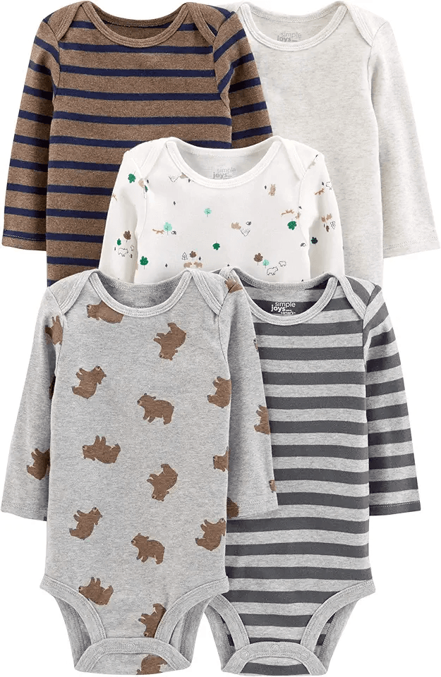 Simple Joys by Carter's Unisex Babies' Long-Sleeve Bodysuit: Hero Images