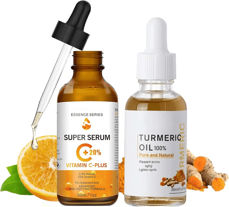 Vitamin C & Turmeric Face Serum For Aging & Wrinkles: Hero Images