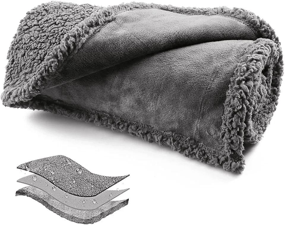 Onarway Waterproof Dog Blanket of Reversible Sherpa Fleece for Bed: Hero Images