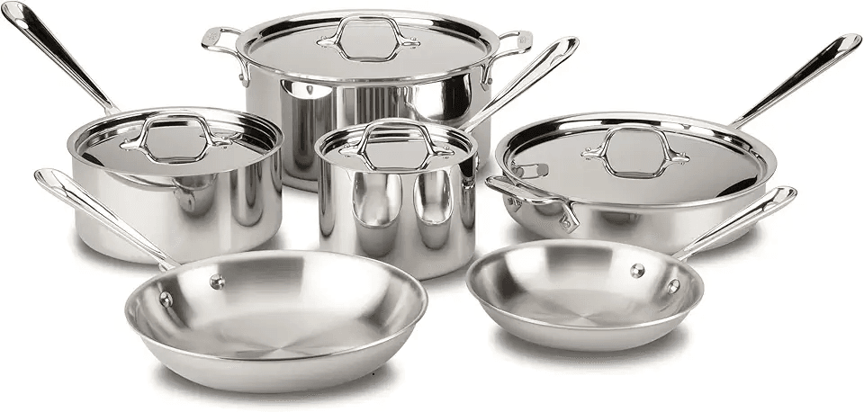 All-Clad D3 3-Ply Stainless Steel Cookware Set 10 Piece: Hero Images