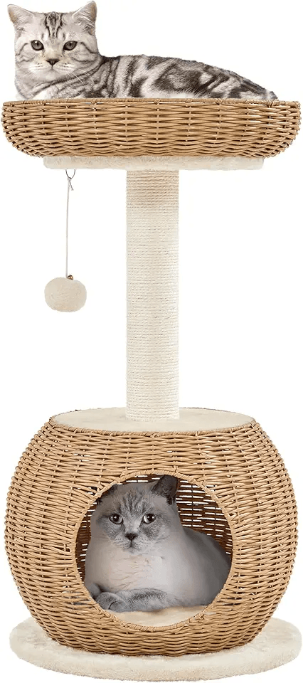 Yaheetech Rattan Cat Tower: Hero Images