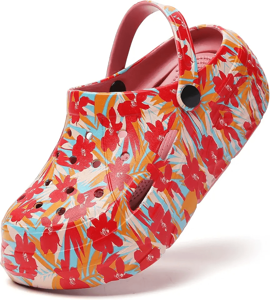 XJITIGER Platform Graphic Clogs for Women: Summer Garden Shoes: Hero Images