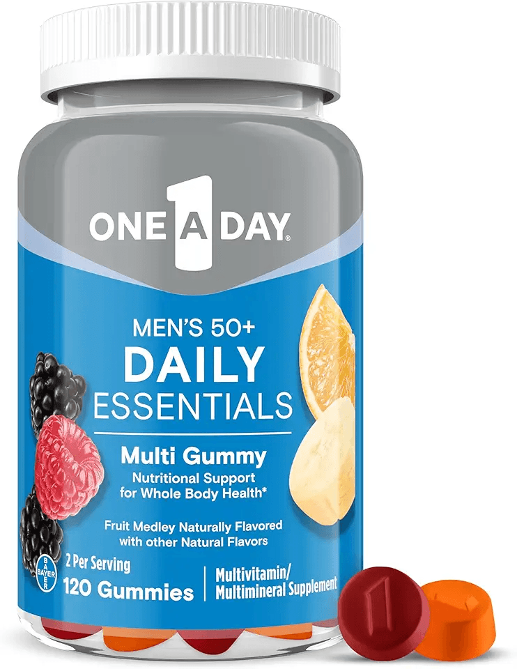 One A Day Men’s 50+ Daily Essentials Multivitamin Gummies: Hero Images