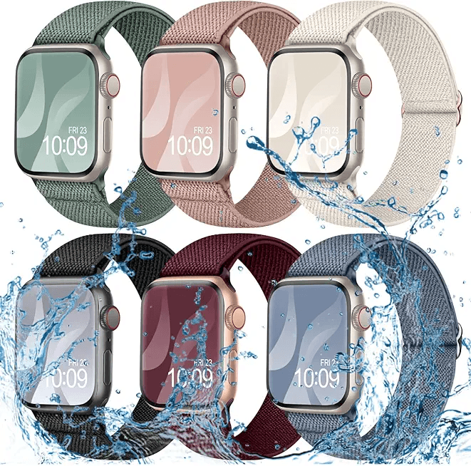 Superuper 6 Pack Waterproof Stretch Band Compatible for Apple Watch Straps 40mm 41mm…: Hero Images