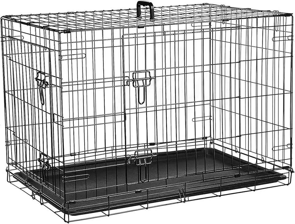 Cardys Dog Crate Puppy Pet Cage with 2 Doors Easy Clean Removable Plastic Tray Folding…: Hero Images