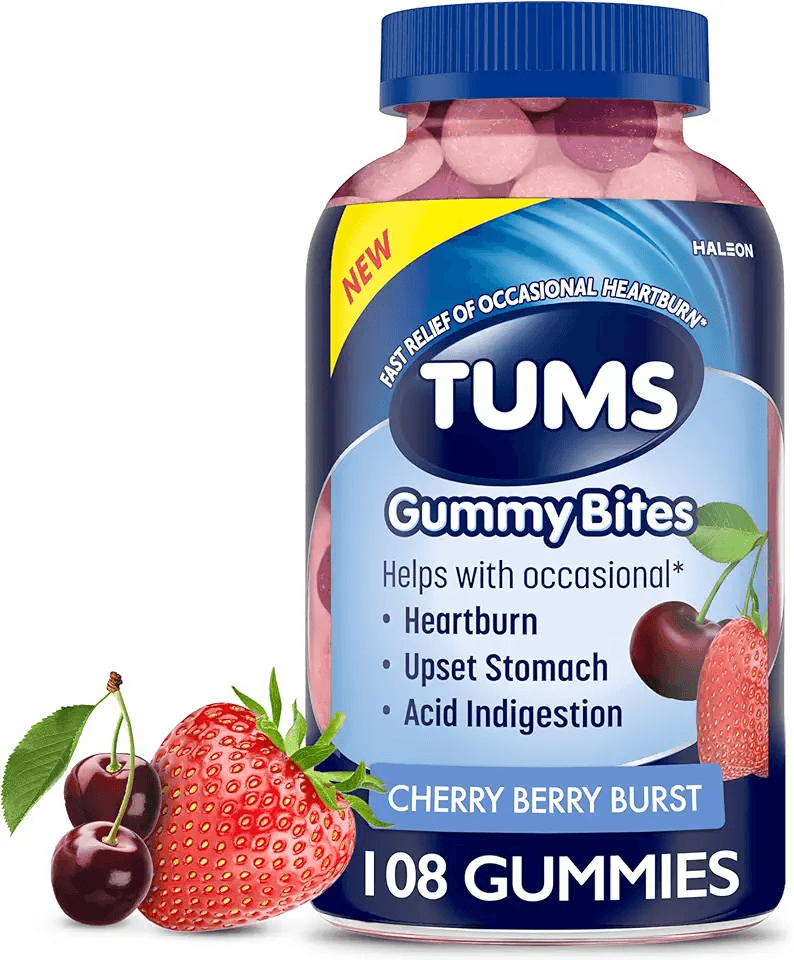TUMS Gummy Bites Dietary Supplement for Occasional Heartburn Relief: Hero Images