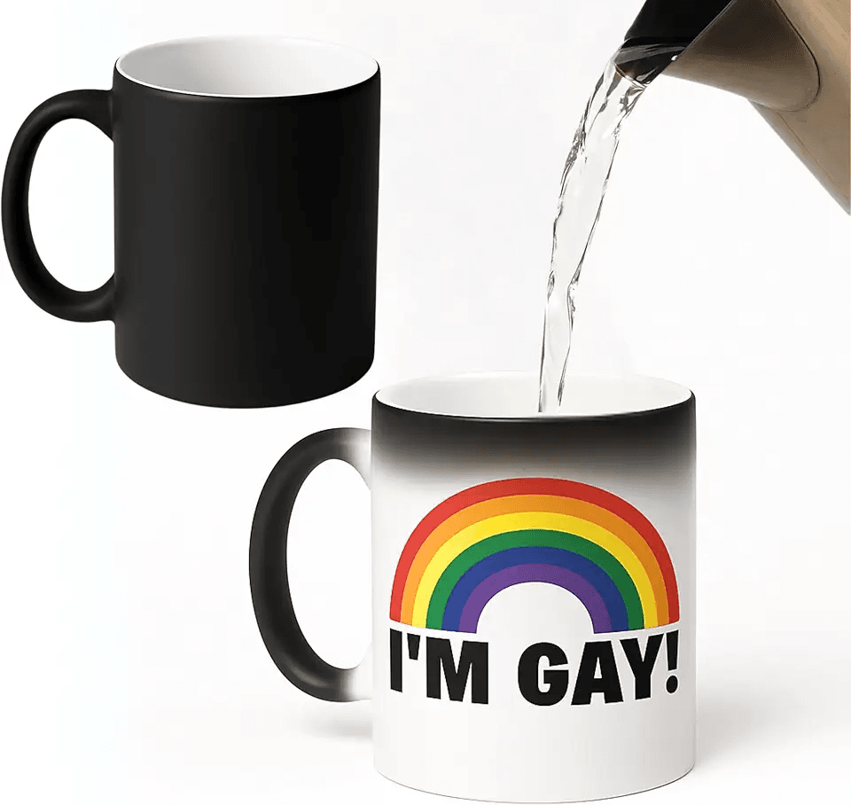 I'm Gay Rainbow Heat Change Mug: Hero Images