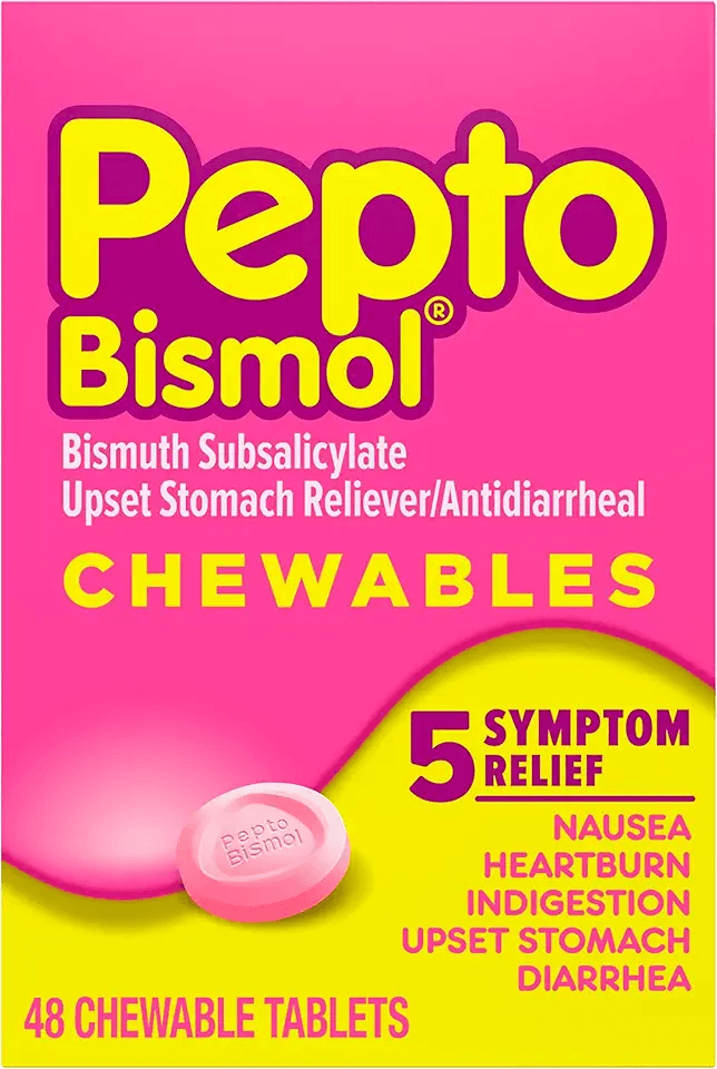 Pepto Bismol Chewable Tablets for Nausea: Hero Images