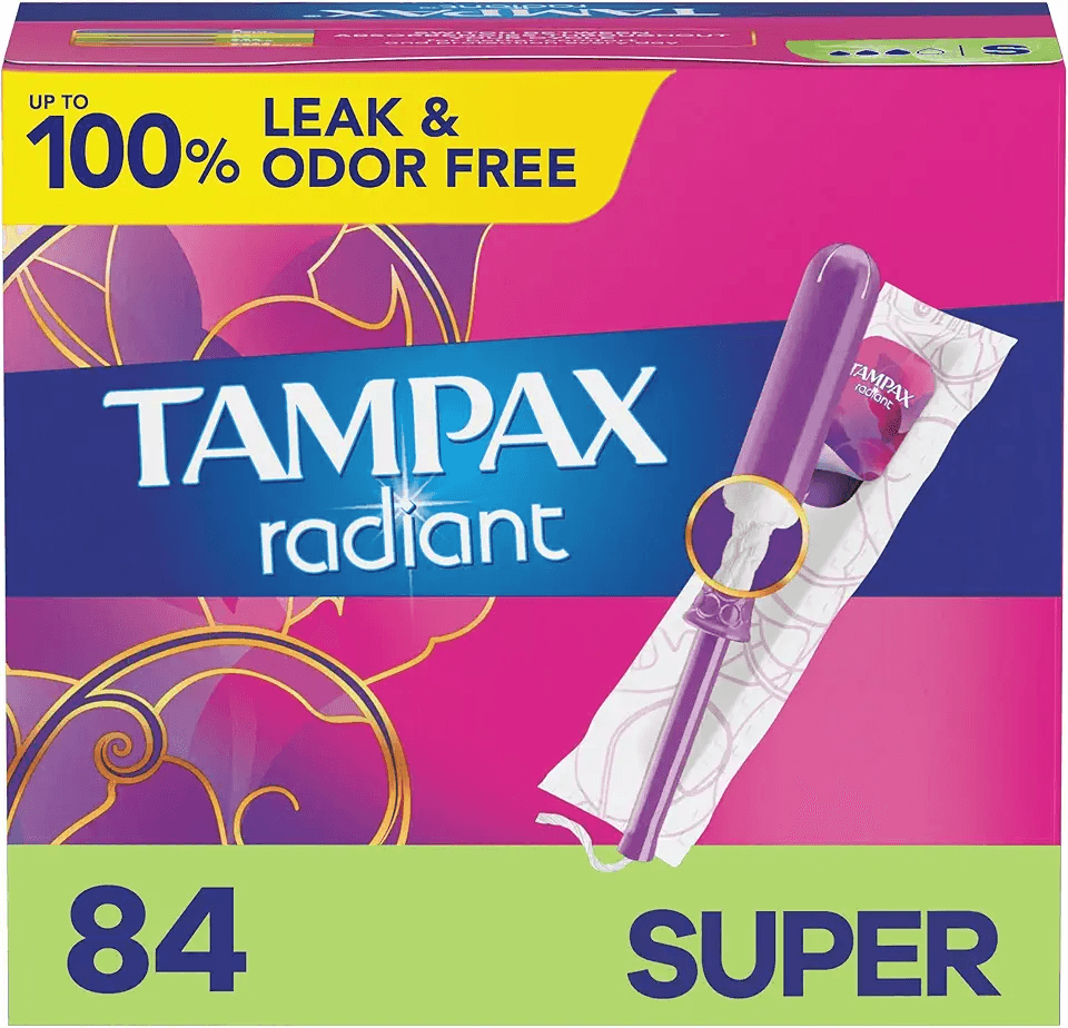 Tampax Radiant Tampons With Leakguard Braid: Hero Images