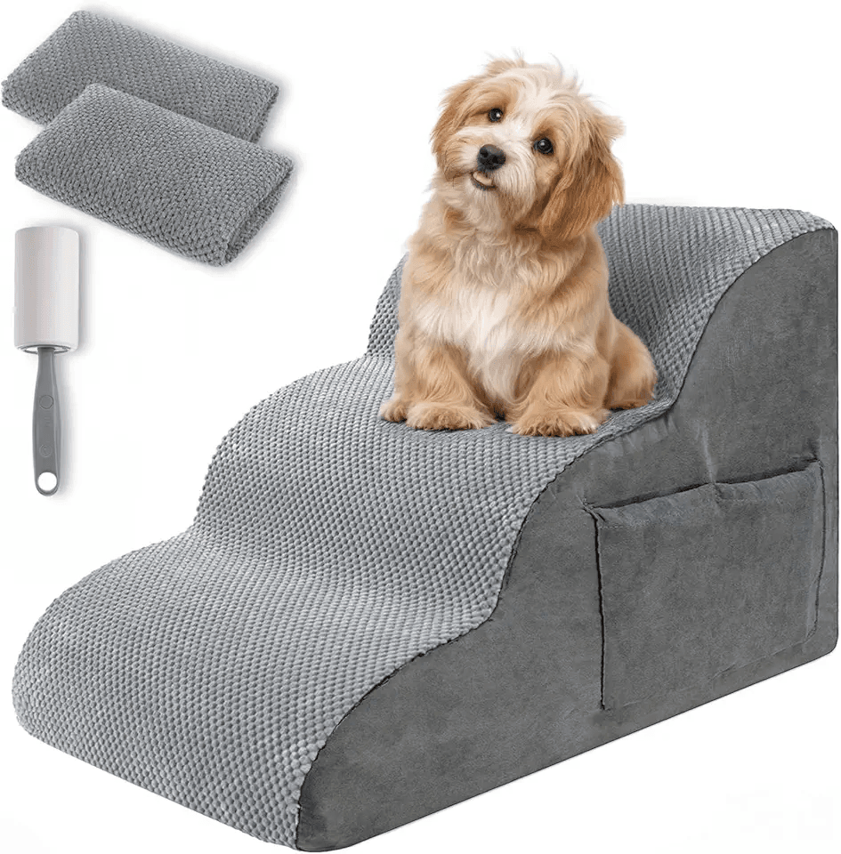 FURRYPAWS Dog Steps for Bed Non-Slip Pet Stairs for Sofa 3-Step with 2 Removable…: Hero Images