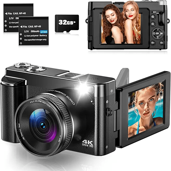 Digital Camera 4K 48MP Autofocus Vlogging Camera with 3" 180°Flip Screen: Hero Images