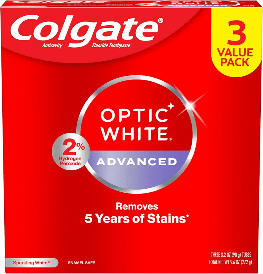 Colgate Optic White Advanced Hydrogen Peroxide Toothpaste: Hero Images