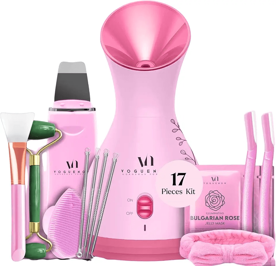 Facial Steamer Spa Kit with Complimentary 17 Skin Care Tools: Hero Images