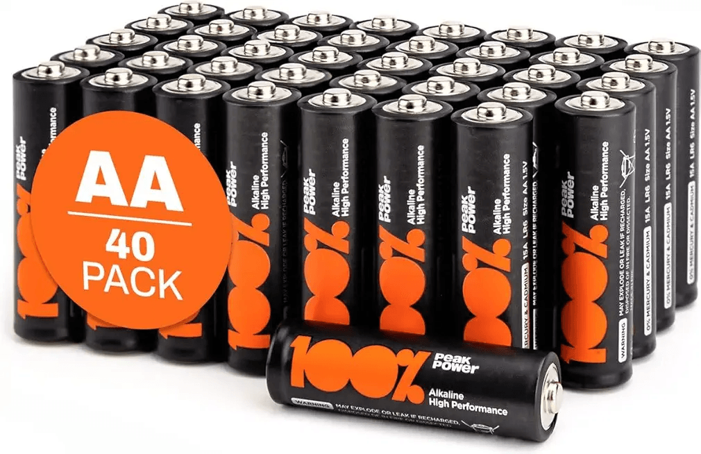 AA Batteries pack of 40 by PeakPower 10Year Shelf life & Ideal for everyday devices: Hero Images