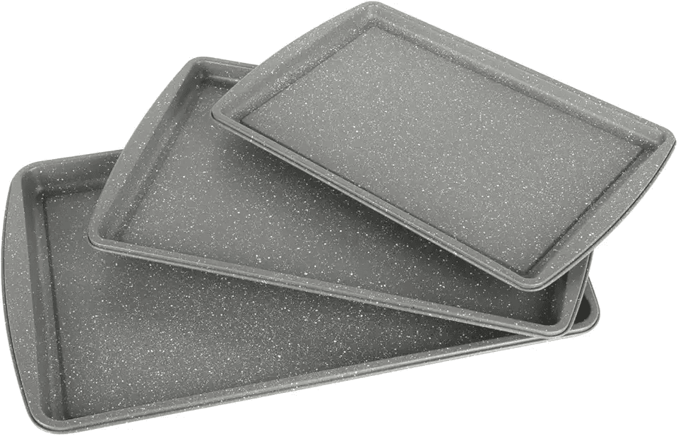Oster Greystone 3 Piece Carbon Steel Nonstick Kitchen Baking Pans/Cookie Sheet Bakeware…: Hero Images