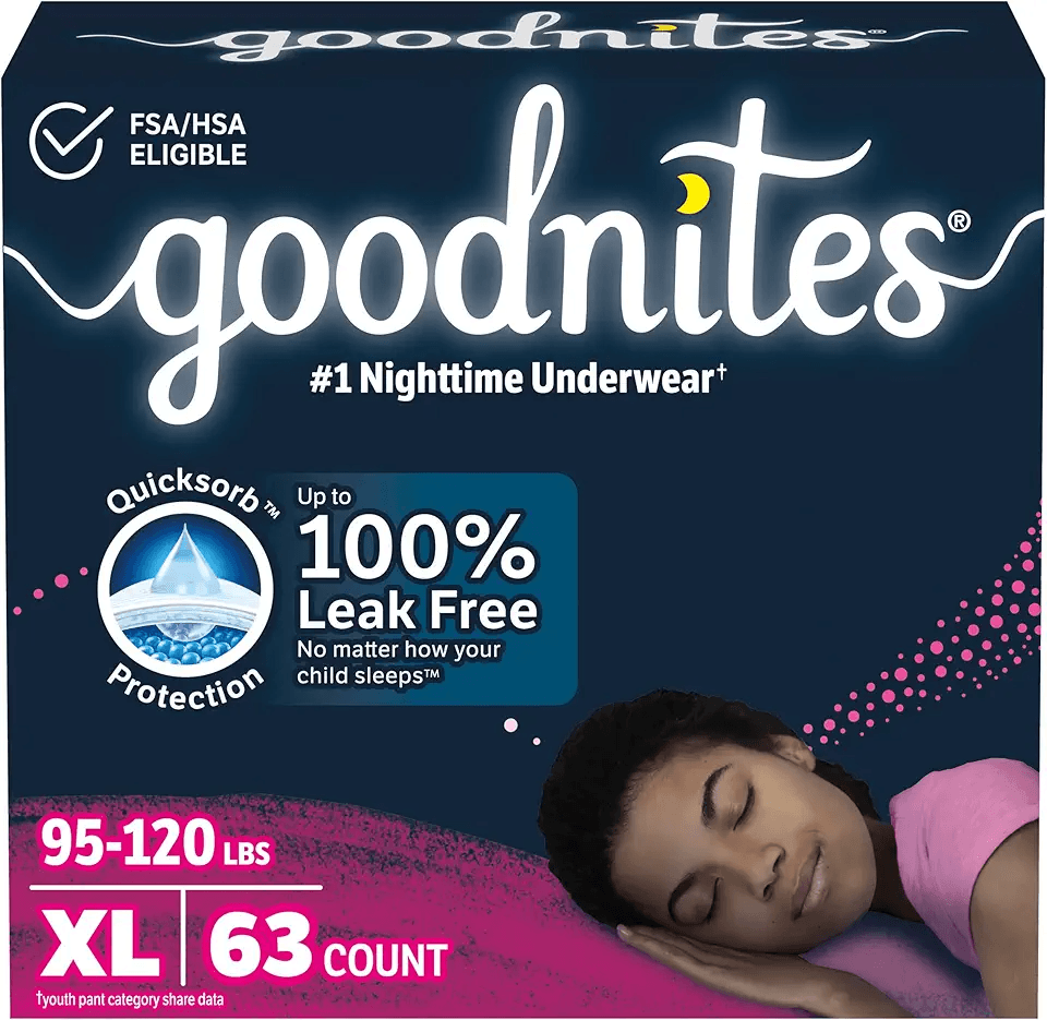 Goodnites Girls' Nighttime Bedwetting Underwear: Hero Images