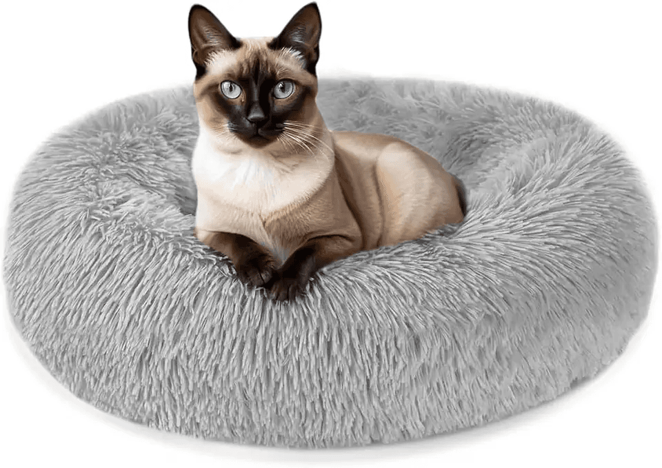 ELYF Plush Donut Cat Bed for Indoor Cats (50cm): Hero Images