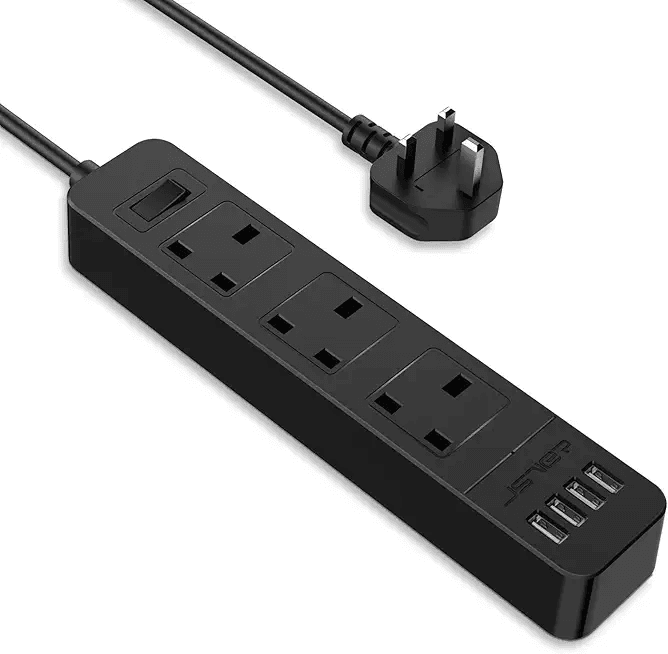 JSVER Extension Lead with 4 USB Ports Desktop Power Strip Smart Charging Station 3…: Hero Images