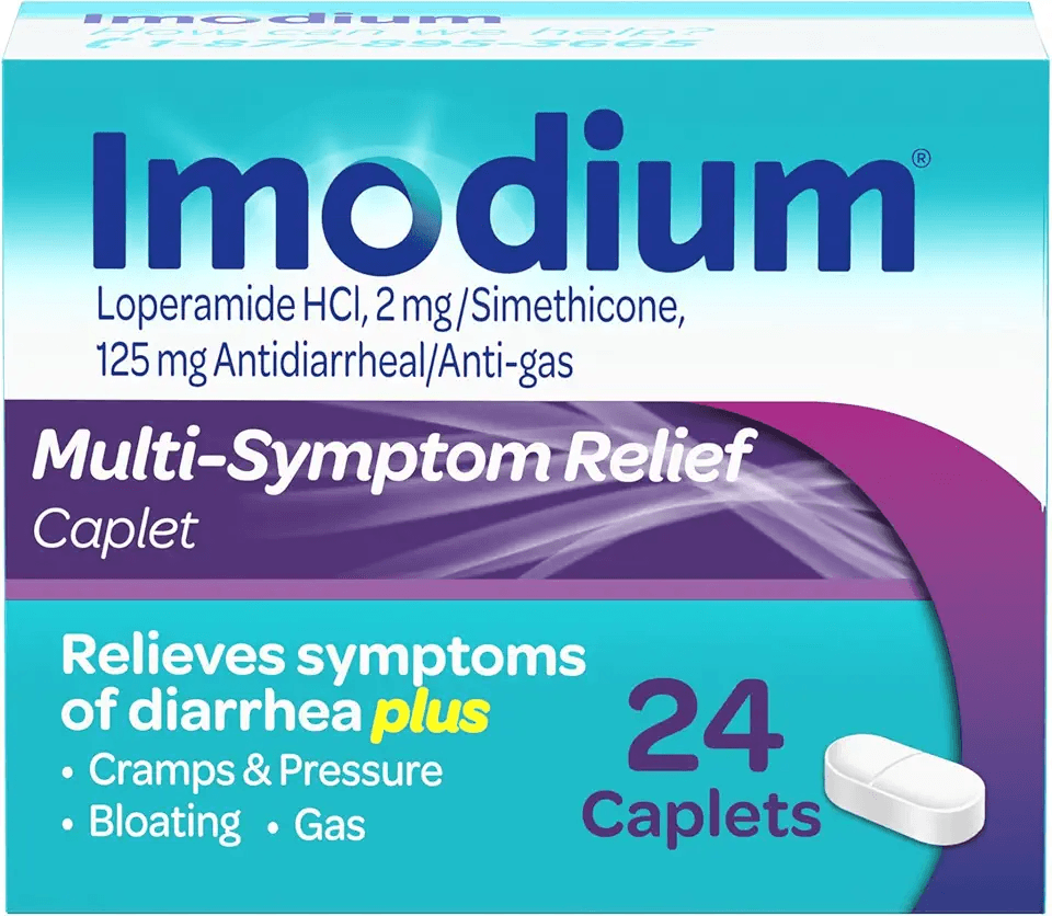 Imodium Multi-Symptom Relief Caplets with Loperamide Hydrochloride & Simethicone: Hero Images