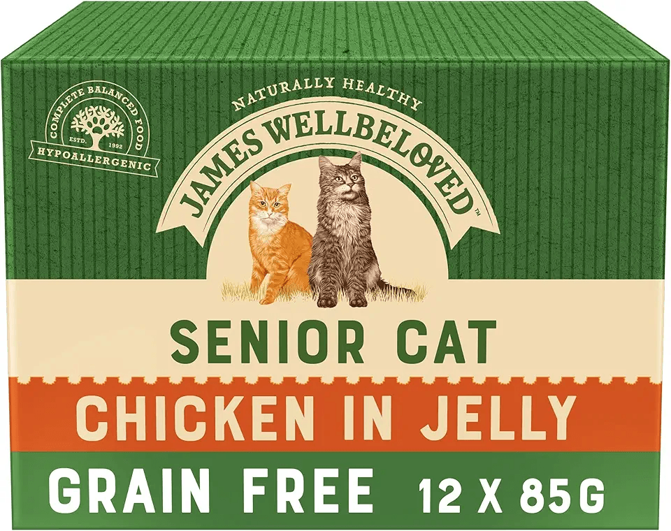 James Wellbeloved Senior Grain-Free Chicken in Jelly 12 Pouches: Hero Images