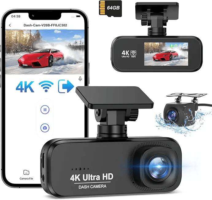 DYNACAM Dash Cam Front and Rear 4K+1080P: Hero Images