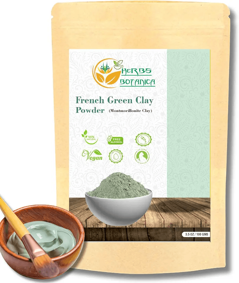 Herbs Botanica French Green Clay Powder Montmorillonite Clay Skin Softening Mask: Hero Images